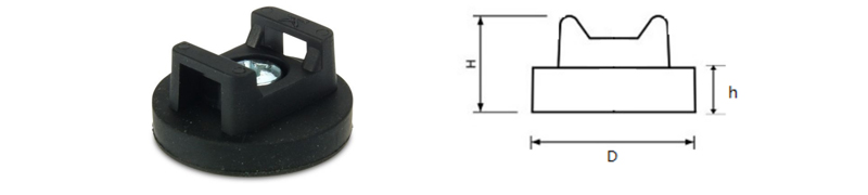 Rubber Coated Cable Mounting Magnet